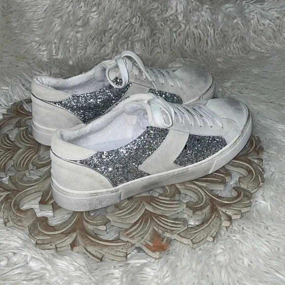 STEVEN Steve Madden Roko Glitter Sneaker Size 10 - Picture 3 of 11